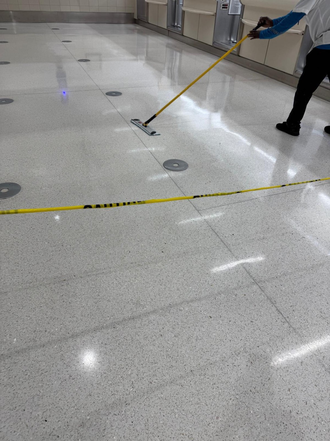 Floor surface restoration progress